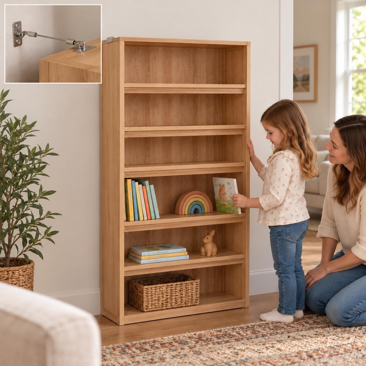 32.25 x 48 in Bookshelf Plans | Five Fixed Shelves | Safety Wall Mounting  DIY Guide image 2