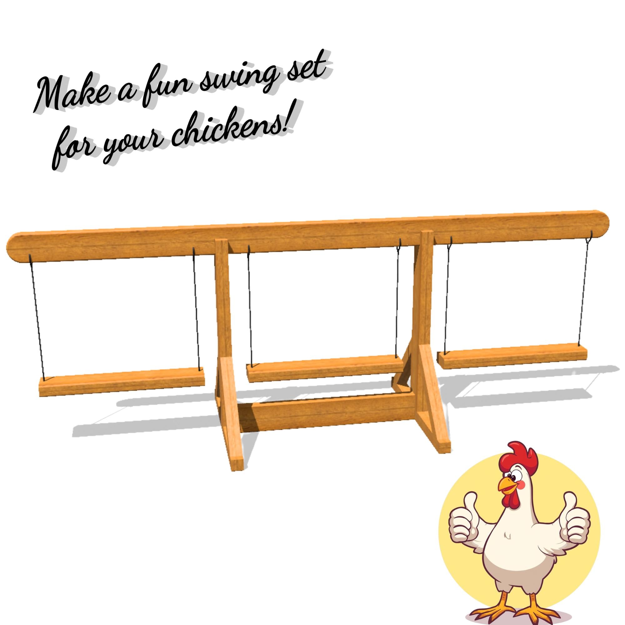 Chicken Swing Set Plans with 3D STL File, Easy Backyard Poultry Perch and Enrichment DIY PDF Download image 4