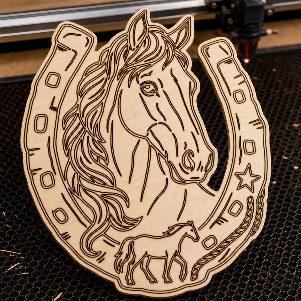 Horse SVG DXF Bundle, 4 CNC Cut Files for Laser, Router, Glowforge, Cricut image 5