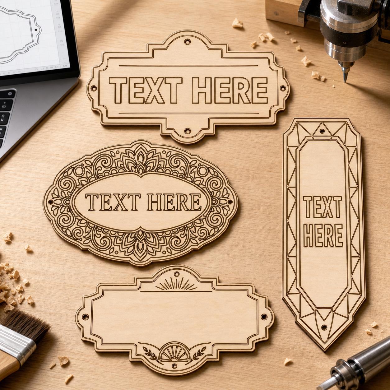 Blank Business Sign SVG DXF Bundle, 4 CNC Cut Files for Laser, Router, Glowforge, Cricut image 6