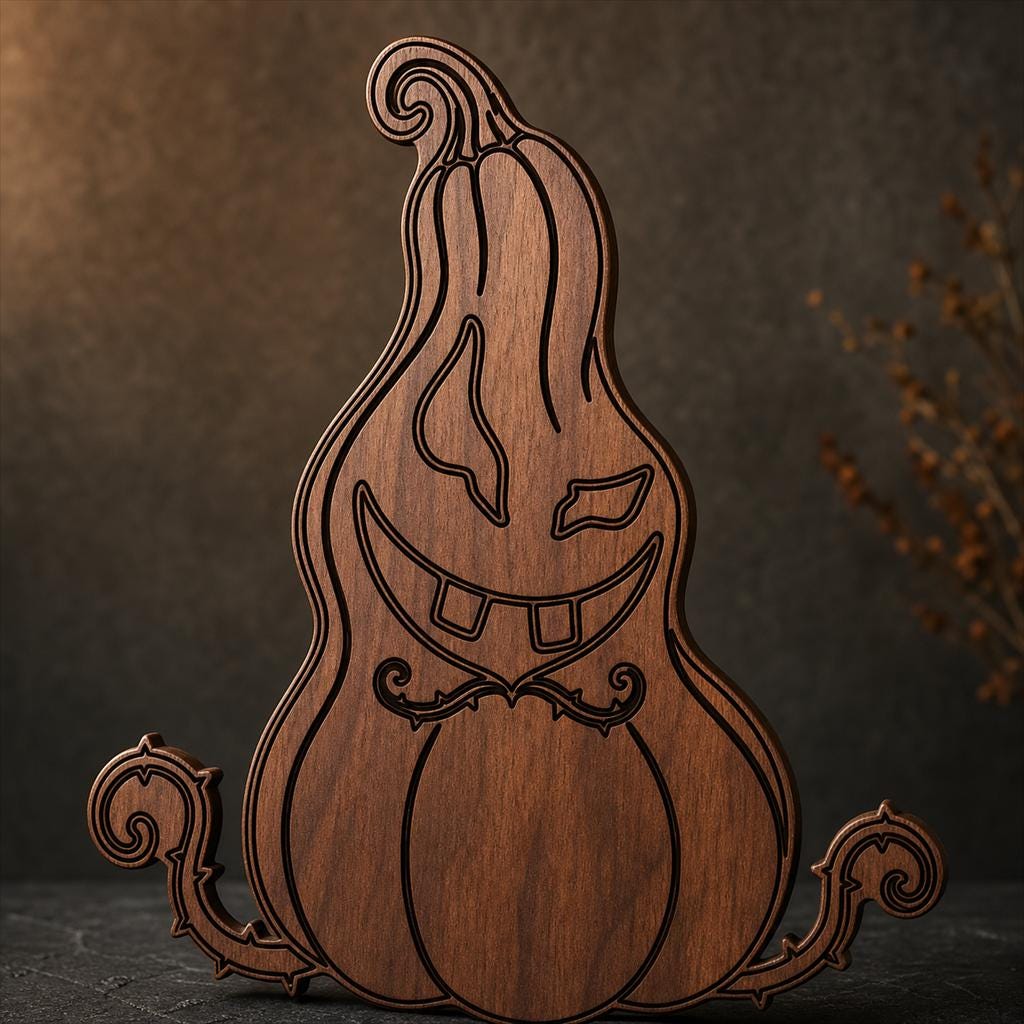 Sinister Pumpkin Nightmare SVG DXF Bundle, 4 CNC Laser Cut Files
