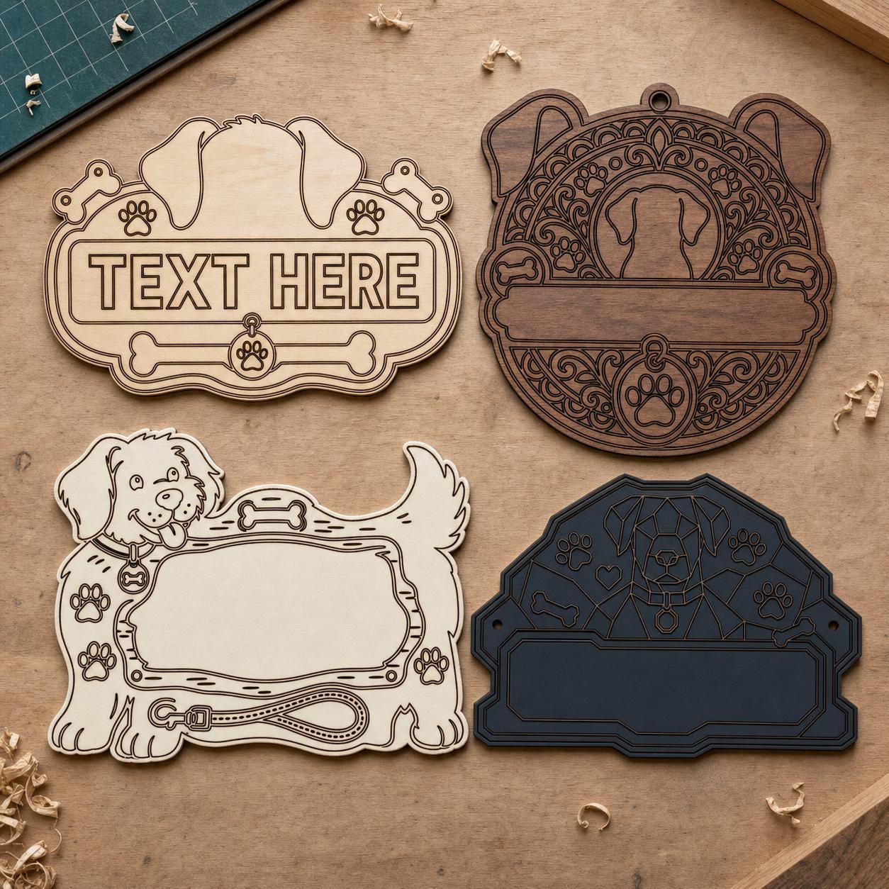 Dog Frame Sign SVG DXF Bundle, 4 CNC Cut Files for Laser, Router, Glowforge, Cricut image 6