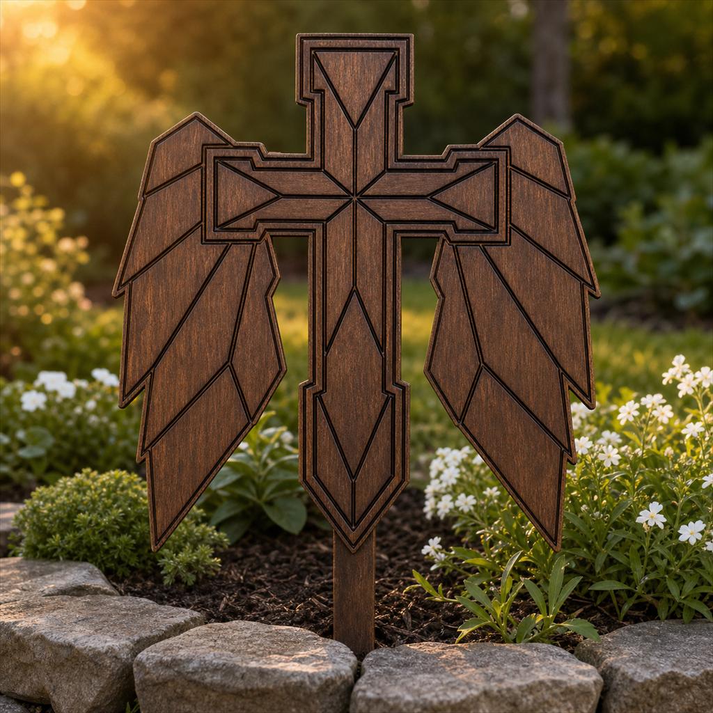 Memorial Cross SVG DXF Bundle, 4 CNC Cut Files for Laser, Router, Glowforge, Cricut