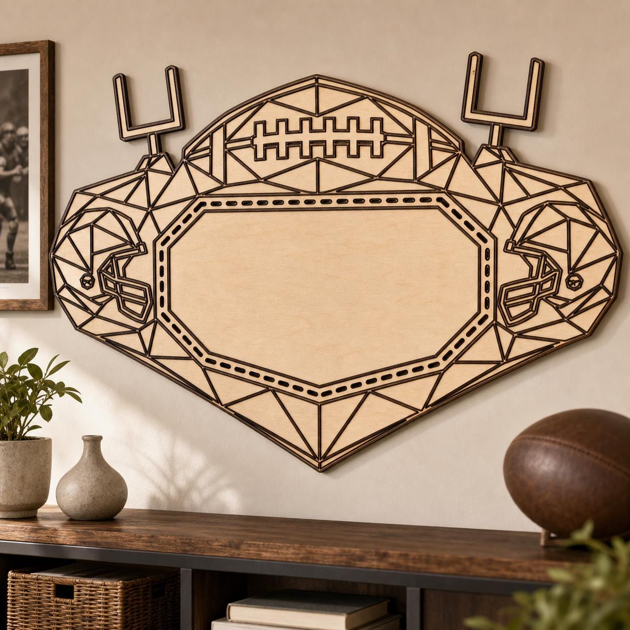 Football Frame Sign SVG DXF Bundle, 4 CNC Cut Files for Laser, Router, Glowforge, Cricut image 3