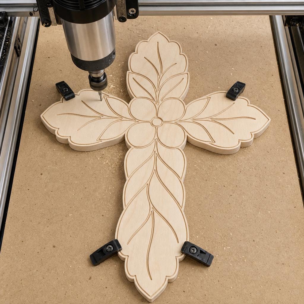 Wall Cross SVG DXF Bundle, 4 CNC Laser Cut Files image 3