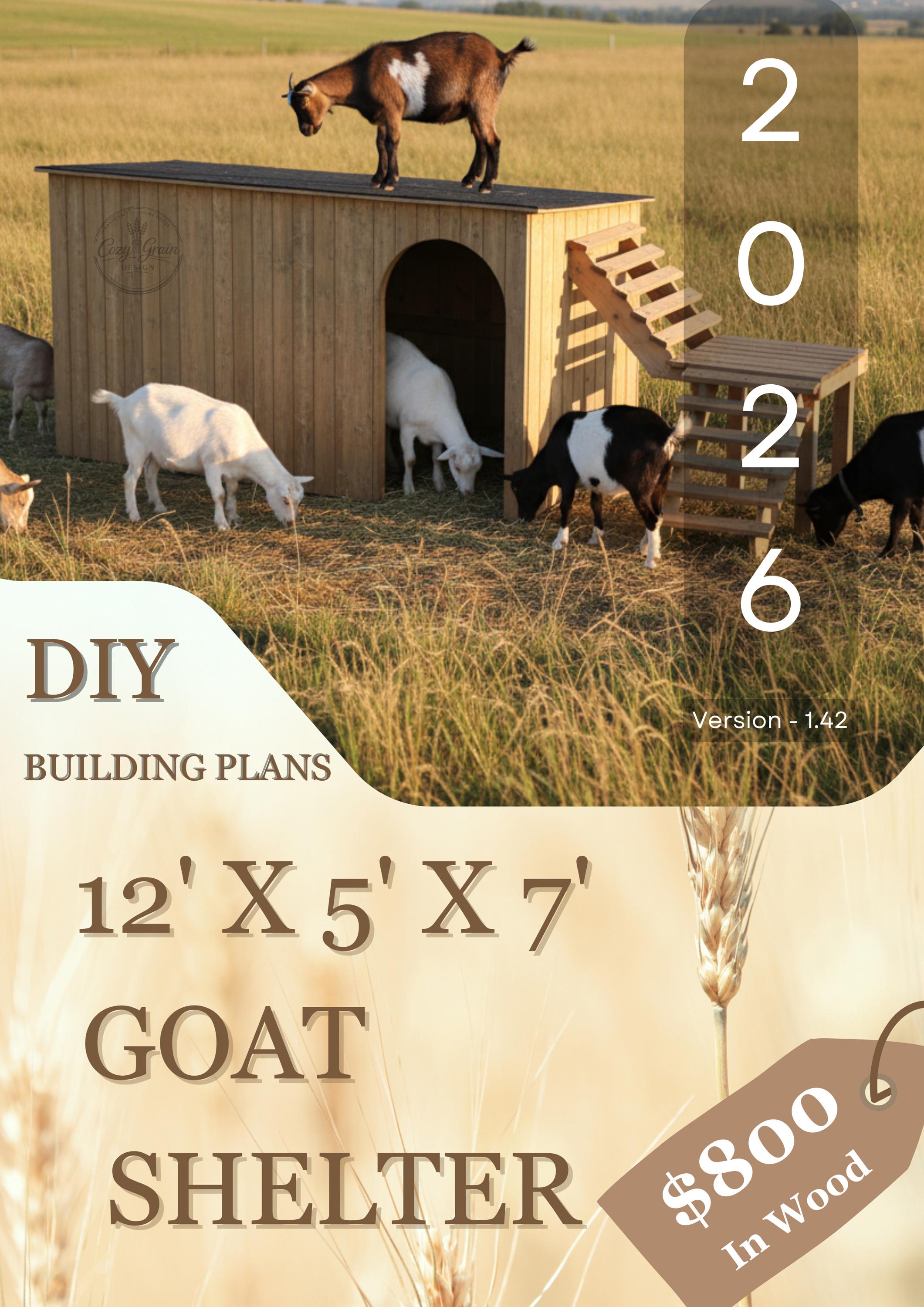 Goat Shelter Plans 12x5x7 PDF, Backyard Farm Build Guide with Stairs and 3D STL Model Digital Download image 2