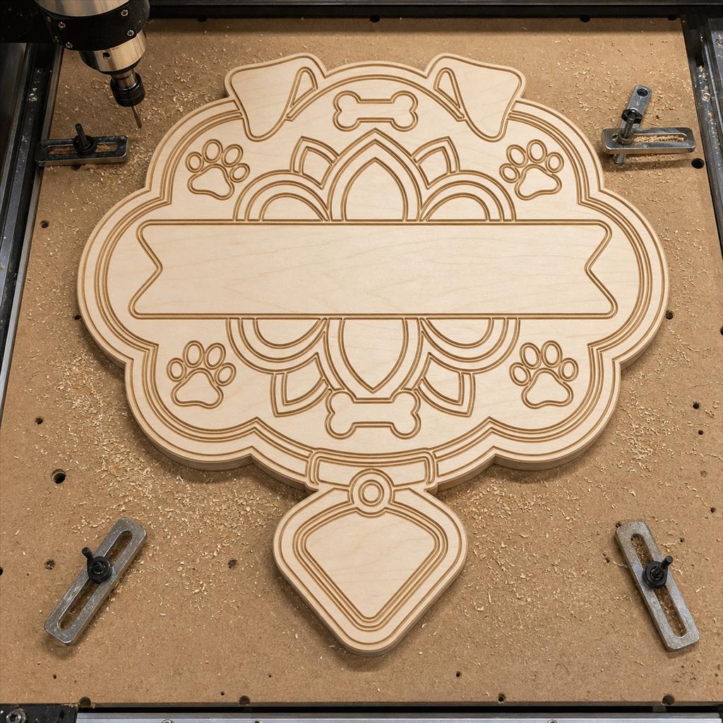 Dog Frame Sign SVG DXF Bundle, 4 CNC Cut Files for Laser, Router, Glowforge, Cricut image 5