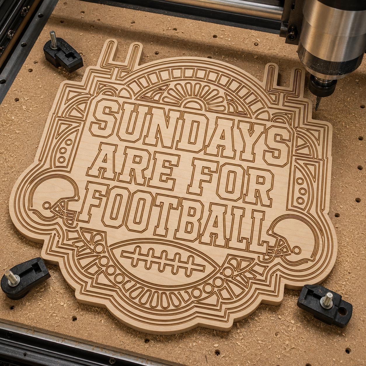 Funny Football Quote Sign SVG DXF Bundle, 4 CNC Cut Files for Laser, Router, Glowforge, Cricut image 3