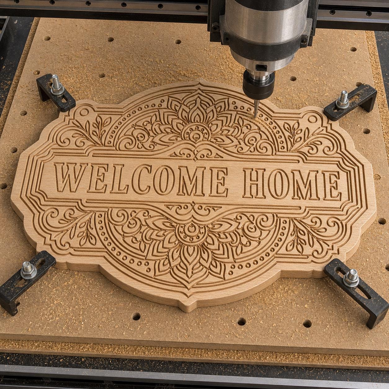 Welcome Home Sign Farmhouse Entryway Welcome Plaque Set SVG DXF Bundle, 4 CNC Cut Files for Laser, Router, Glowforge, Cricut image 4