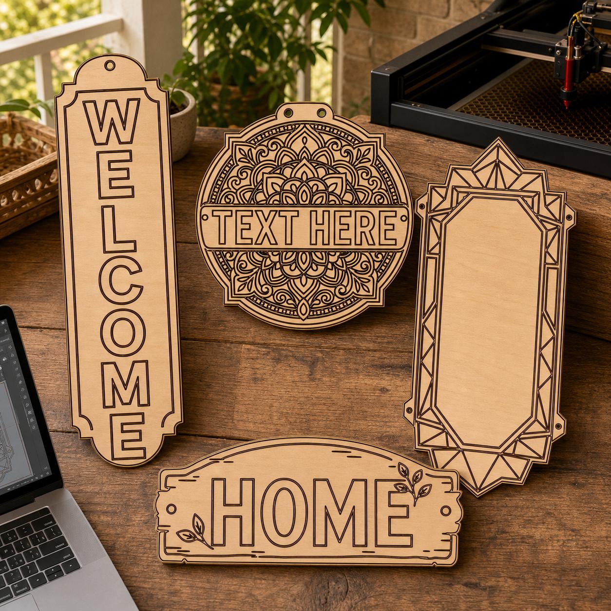 Front Porch Sign SVG DXF Bundle, 4 CNC Cut Files for Laser, Router, Glowforge, Cricut image 2