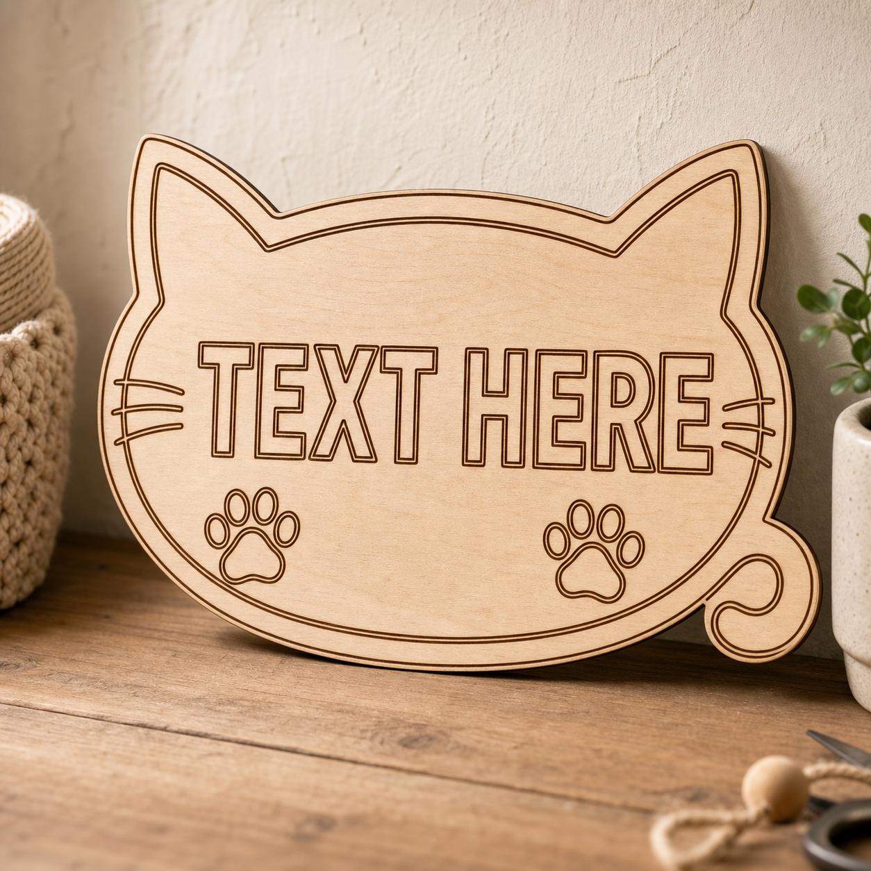 Cat Frame Sign SVG DXF Bundle, 4 CNC Cut Files for Laser, Router, Glowforge, Cricut image 2