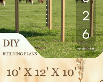 Zelfgemaakte paalschuurplannen 10 x 12 x 10 ingesloten schuur + 3D-model STL-gids (digitale download)