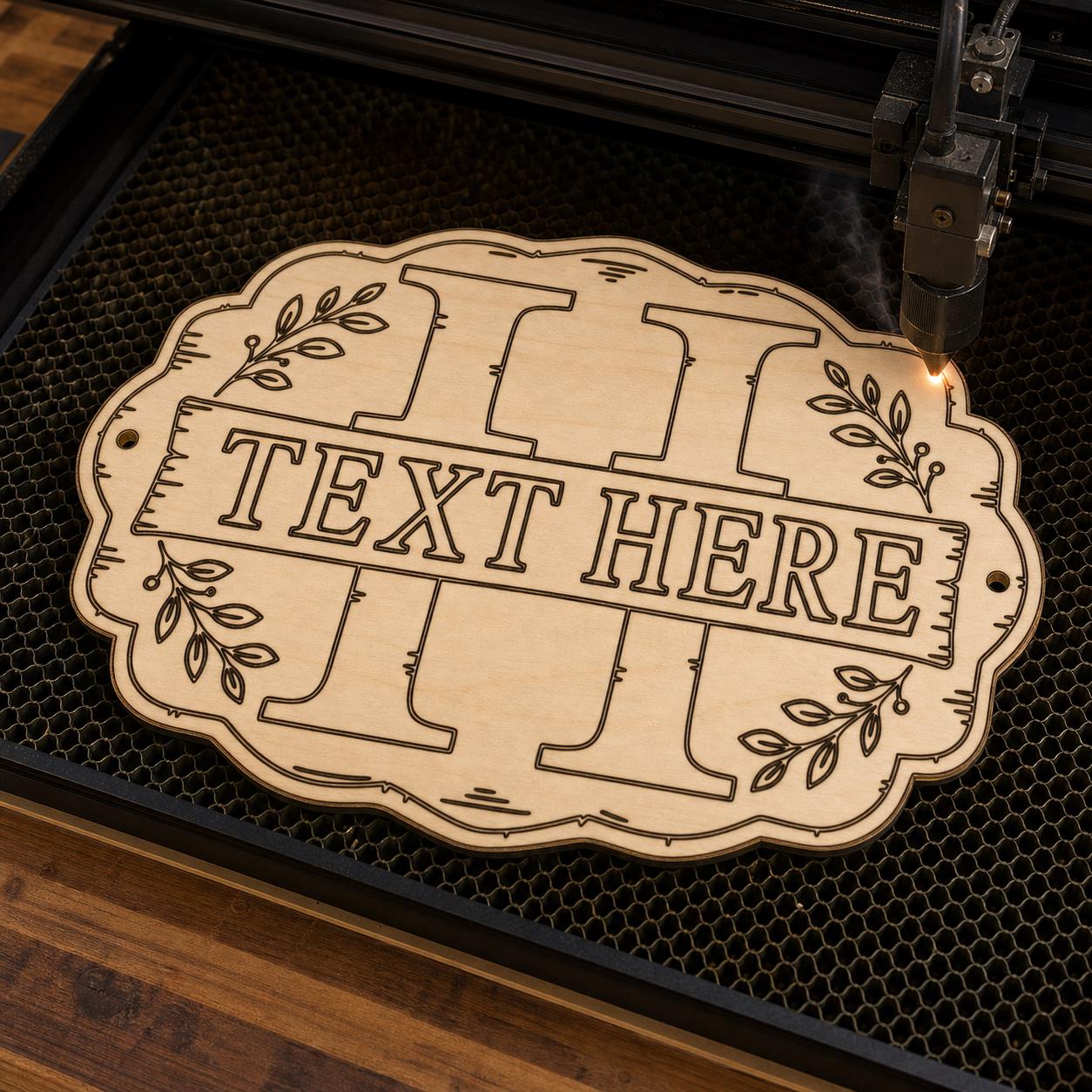 Family Name Sign SVG DXF Bundle, 4 CNC Cut Files for Laser, Router, Glowforge, Cricut image 6