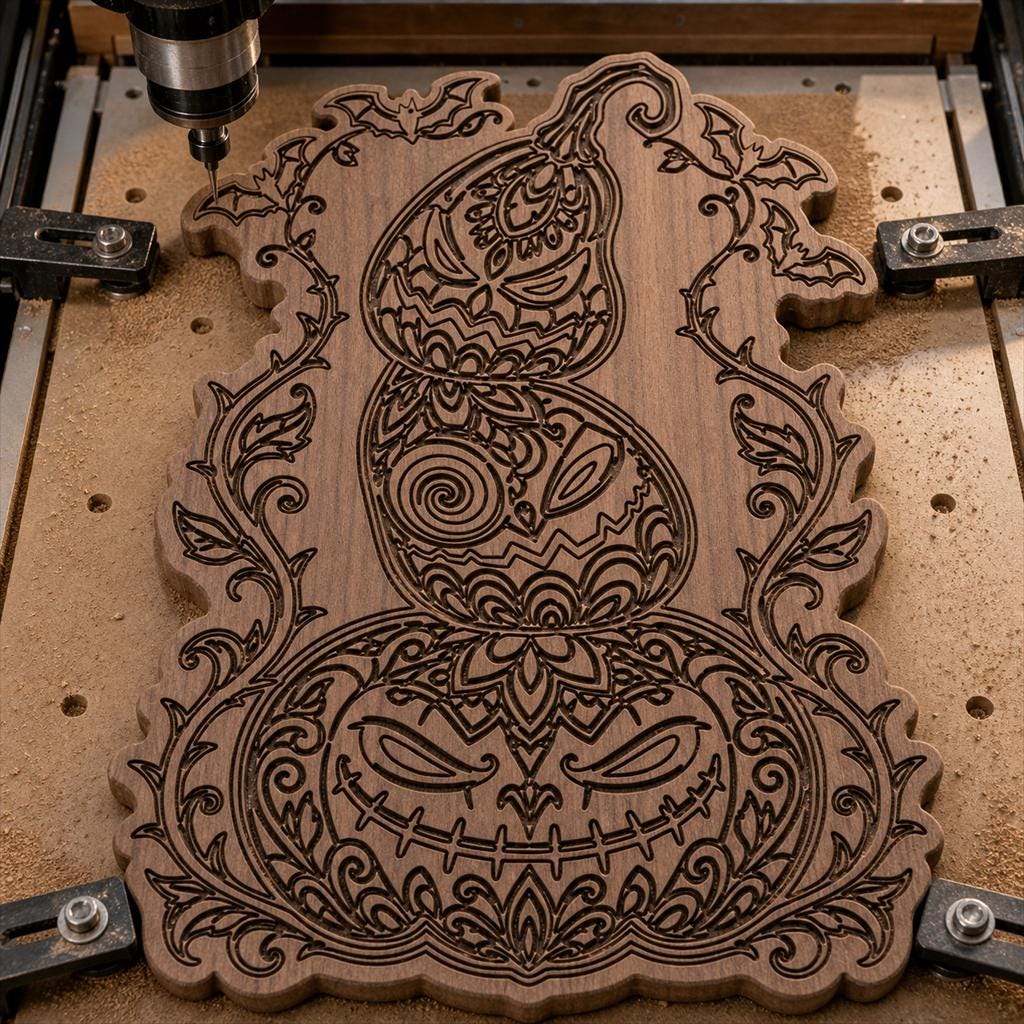 Sinister Pumpkin Nightmare SVG DXF Bundle, 4 CNC Laser Cut Files image 4