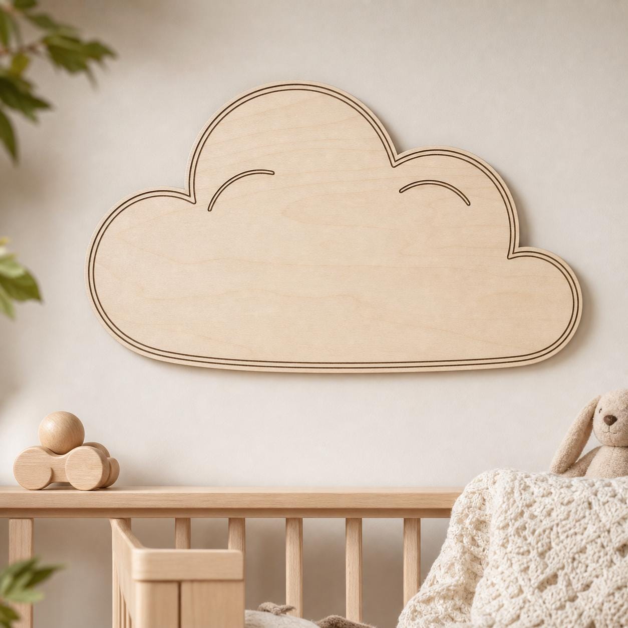 Cloud Nursery Cloud Wall Decor Cut File Set SVG DXF Bundle, 4 CNC Cut Files for Laser, Router, Glowforge, Cricut