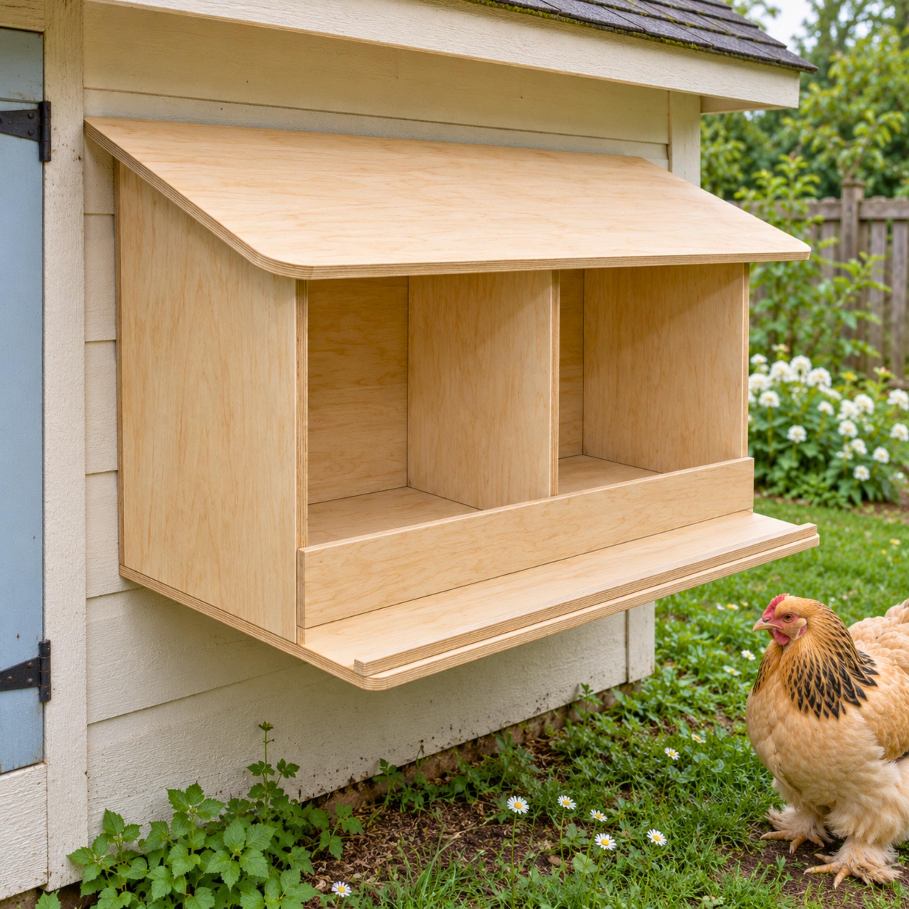 Brahma Nesting Box Plans | Two-Space Wall-Mounted Chicken Nest image 3