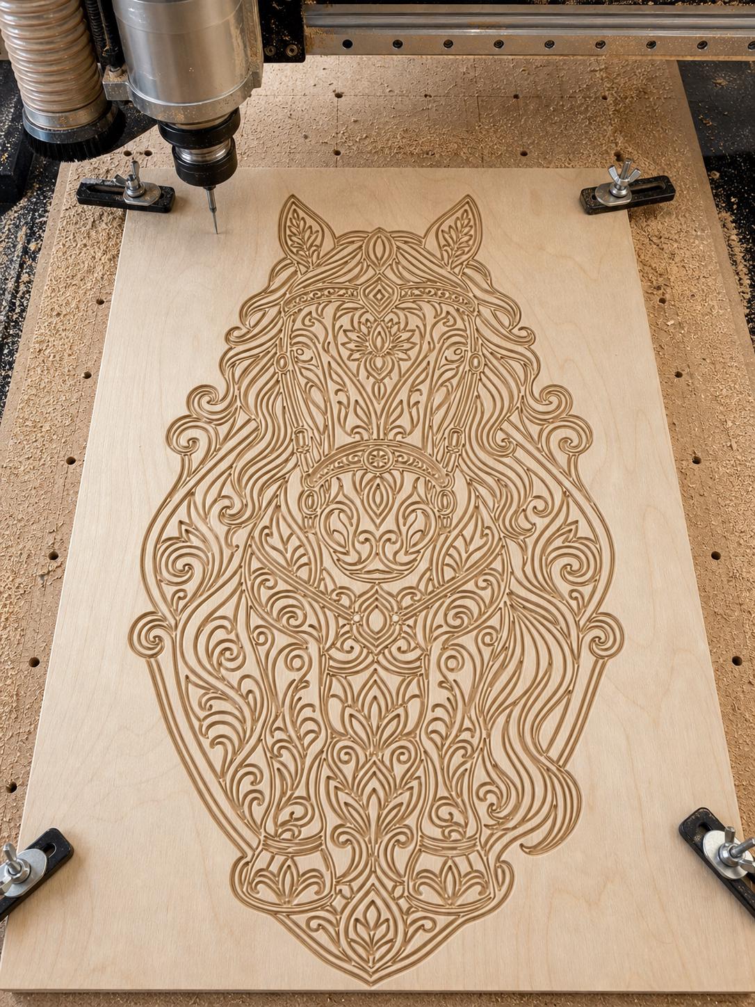Horse SVG DXF Bundle, 4 CNC Router and Laser Cut Wood Horse Designs image 5