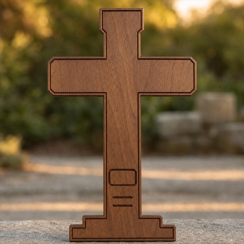 Memorial Cross SVG DXF Bundle, 4 CNC Cut Files for Laser, Router, Glowforge, Cricut