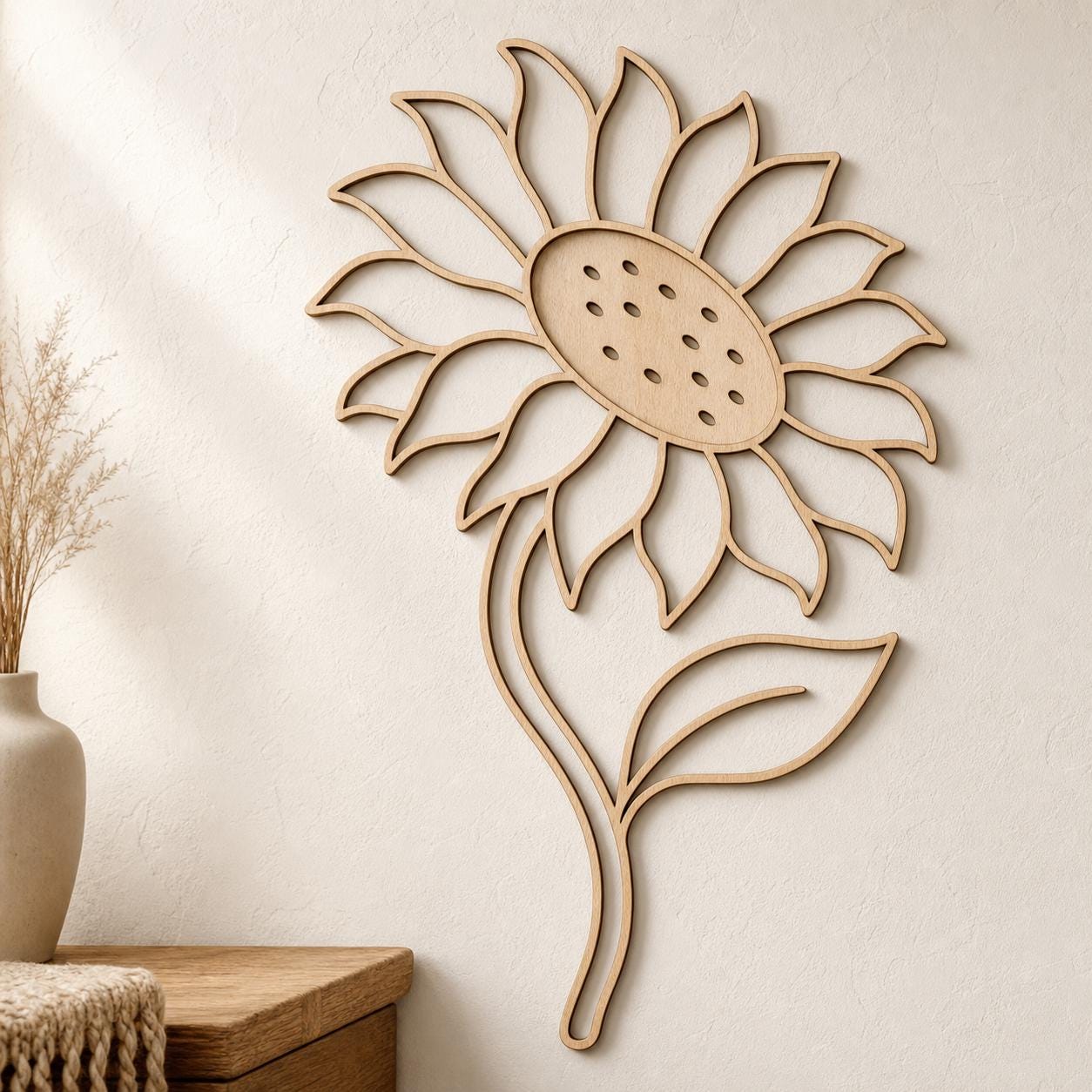 Floral Wall Art SVG DXF Bundle, 4 CNC Cut Files for Laser, Router, Glowforge, Cricut