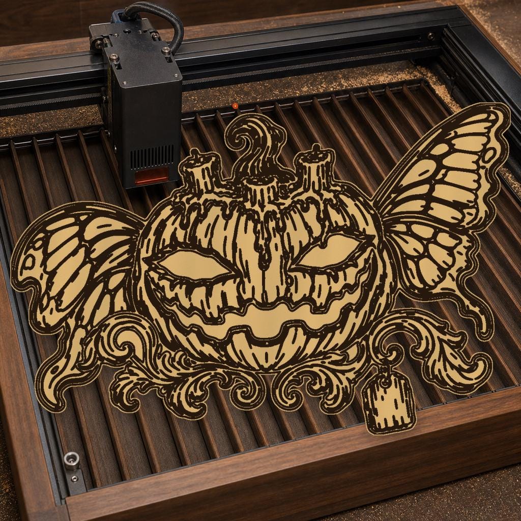 Sinister Pumpkin Nightmare SVG DXF Bundle, 4 CNC Laser Cut Files image 4