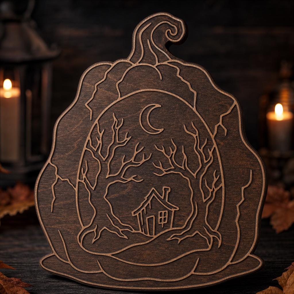 Sinister Pumpkin Nightmare SVG DXF Bundle, 4 CNC Cut Files for Laser, Router, Glowforge, Cricut