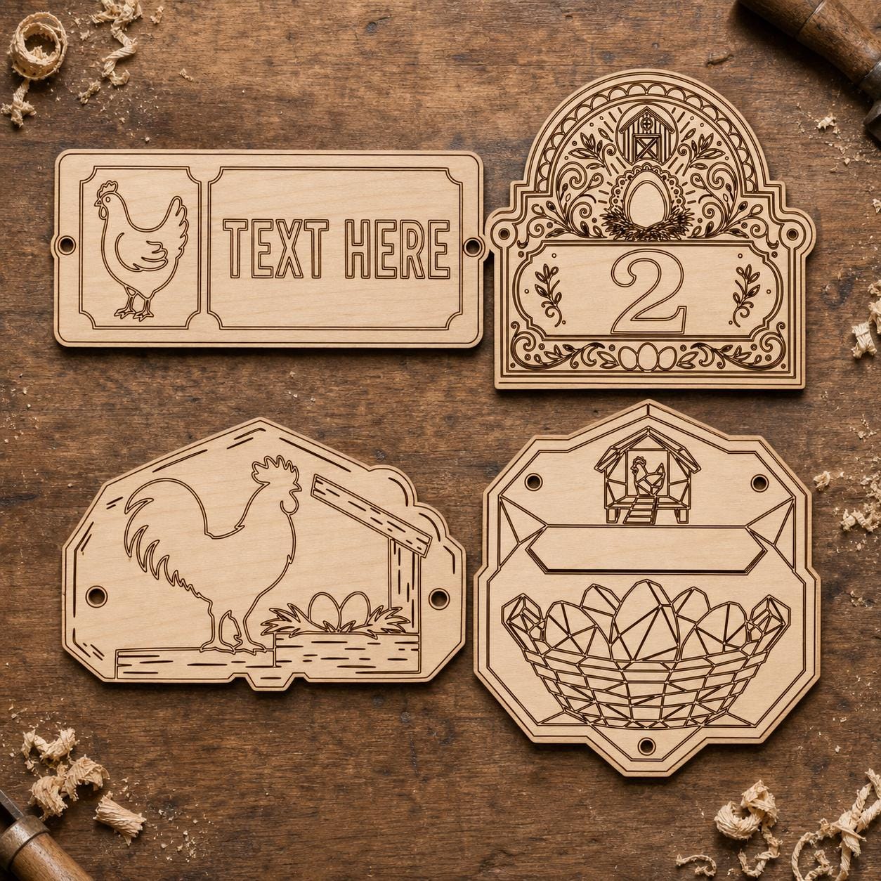 Nesting Box Labels SVG DXF Bundle, 4 CNC Cut Files for Laser, Router, Glowforge, Cricut image 2