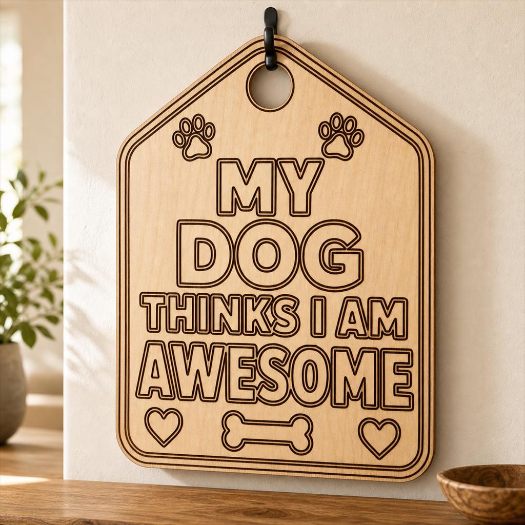 Funny Dog Quote Sign SVG DXF Bundle, 4 CNC Cut Files for Laser, Router, Glowforge, Cricut