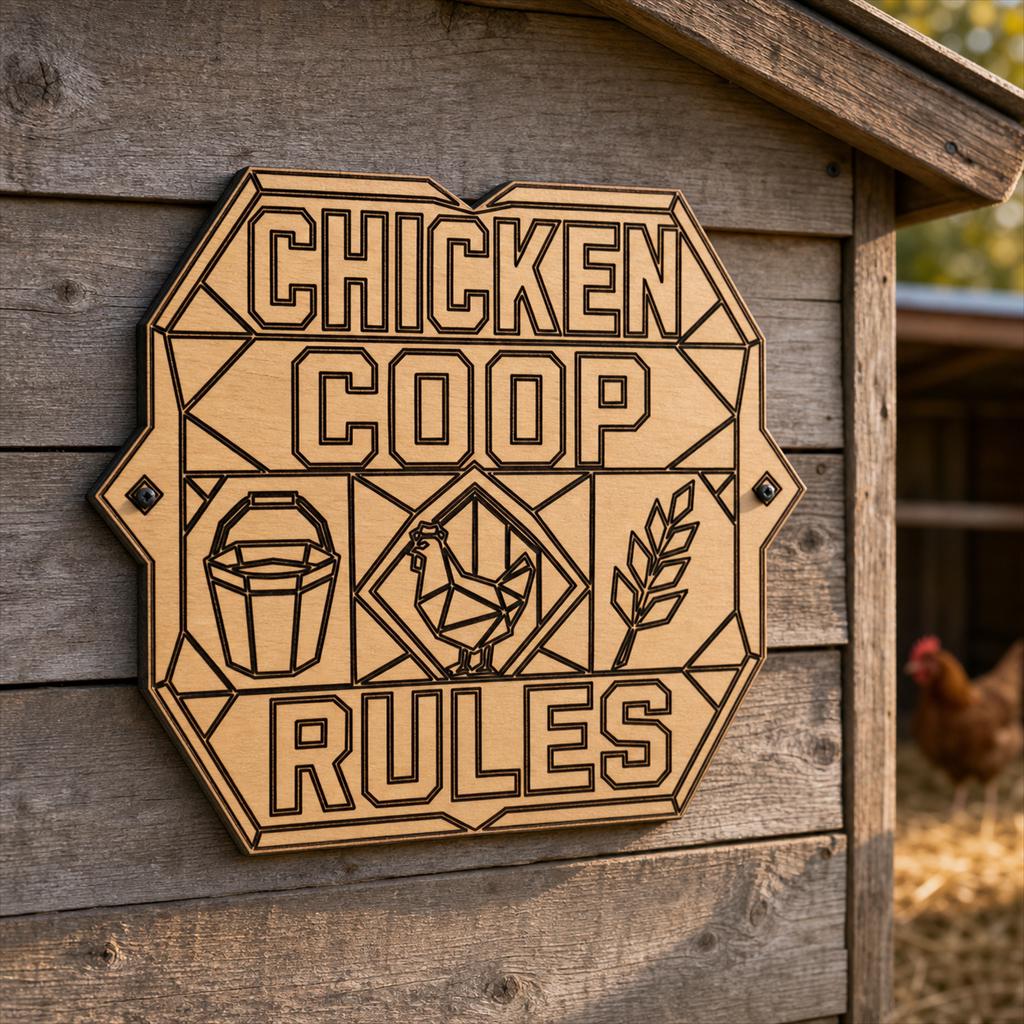 Chicken Coop Sign SVG DXF Bundle, 4 CNC Laser Cut Files image 2