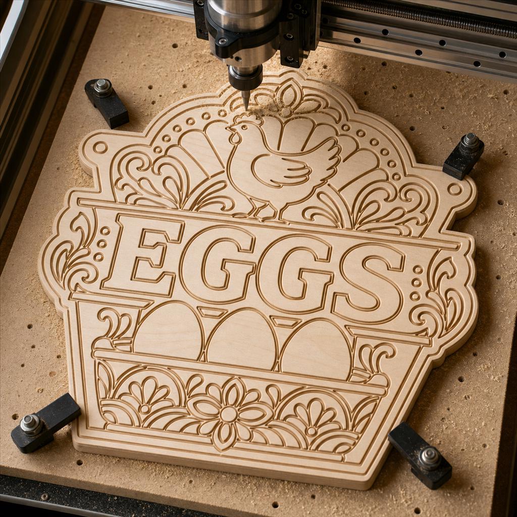 Chicken Coop Sign SVG DXF Bundle, 4 CNC Laser Cut Files image 3