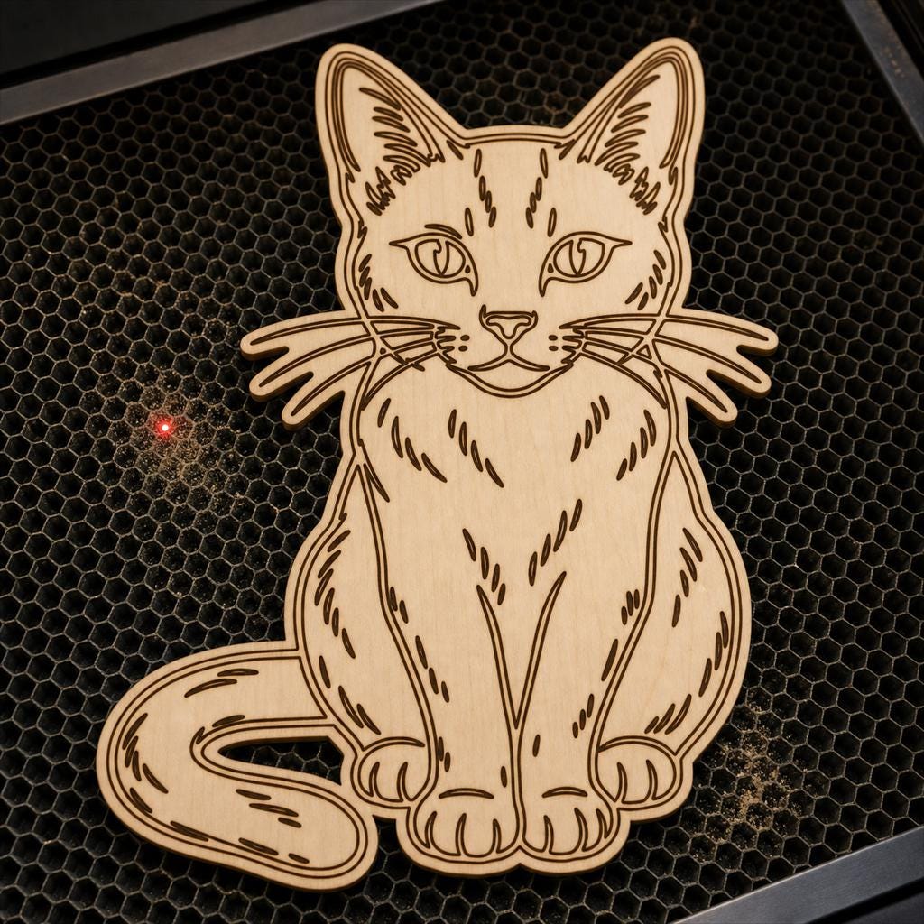 Cat SVG DXF Bundle, 4 CNC Cut Files for Laser, Router, Glowforge, Cricut image 4