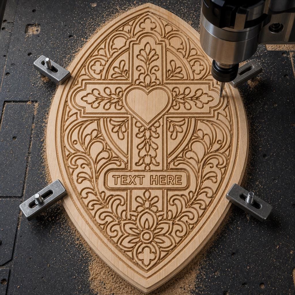 Memorial Cross SVG DXF Bundle, 4 CNC Laser Cut Files image 3