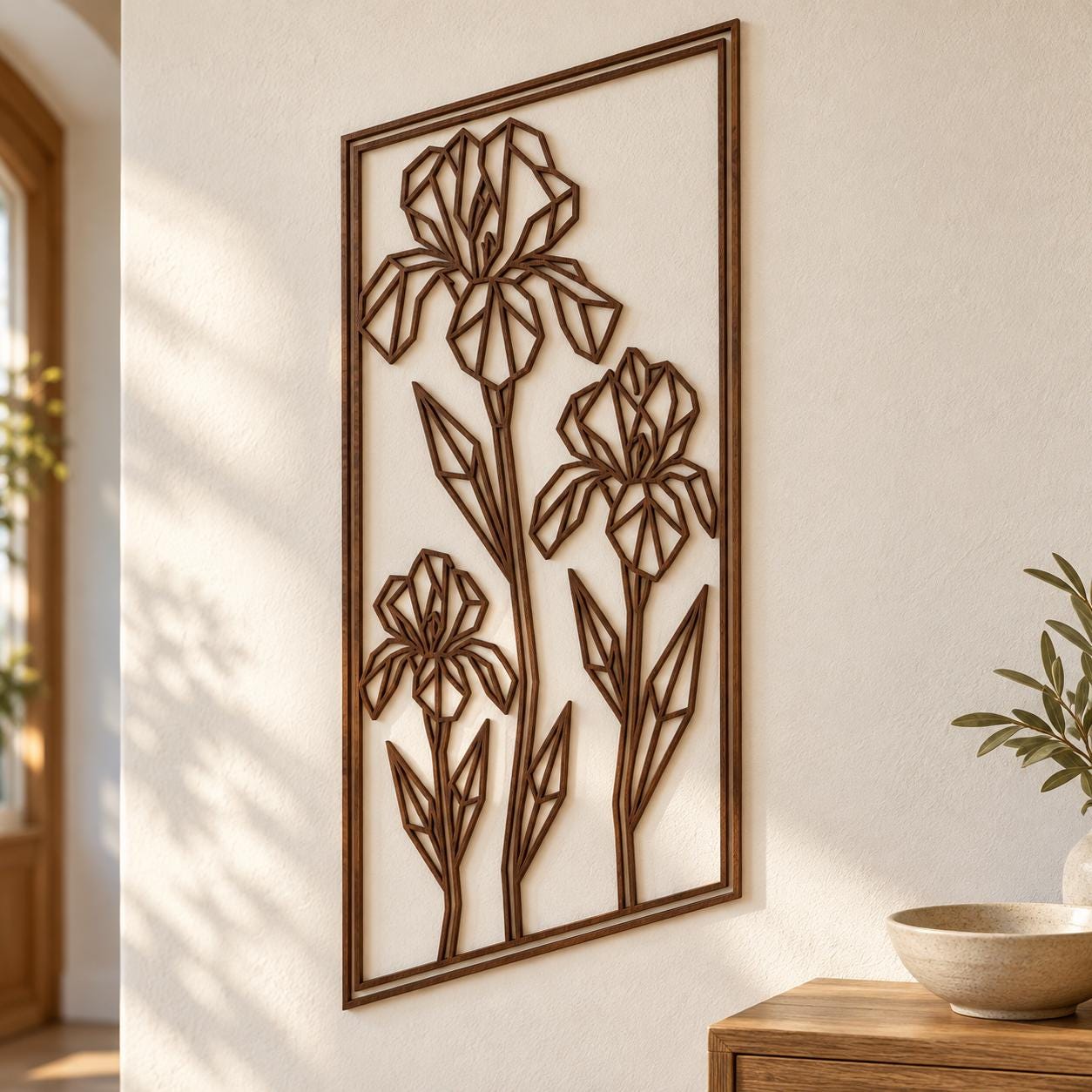 Floral Wall Art SVG DXF Bundle, 4 CNC Cut Files for Laser, Router, Glowforge, Cricut image 3