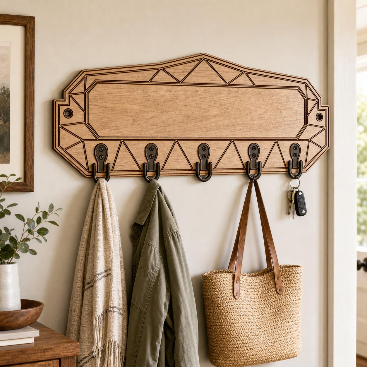 Coat Rack Sign SVG DXF Bundle, 4 CNC Cut Files for Laser, Router, Glowforge, Cricut