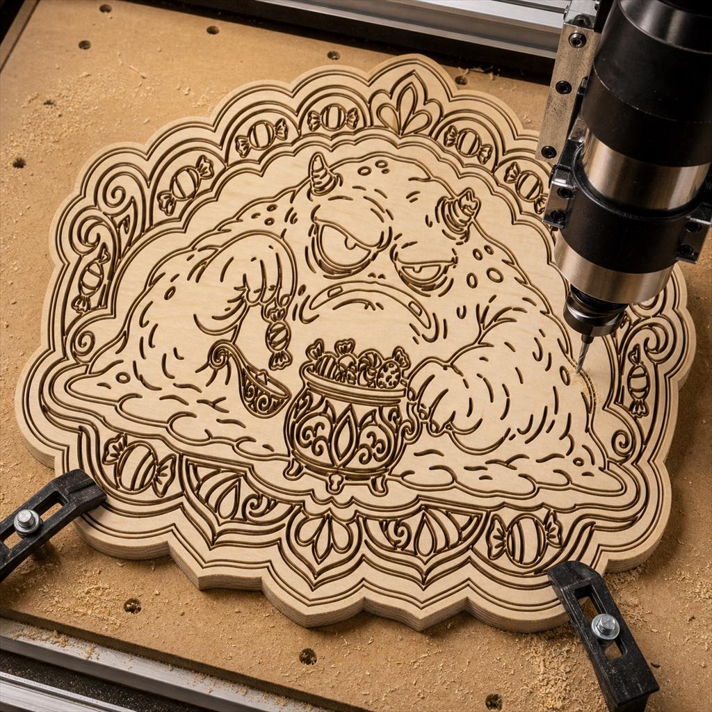 Strange Monster Portrait SVG DXF Bundle, 4 CNC Laser Cut Files image 3