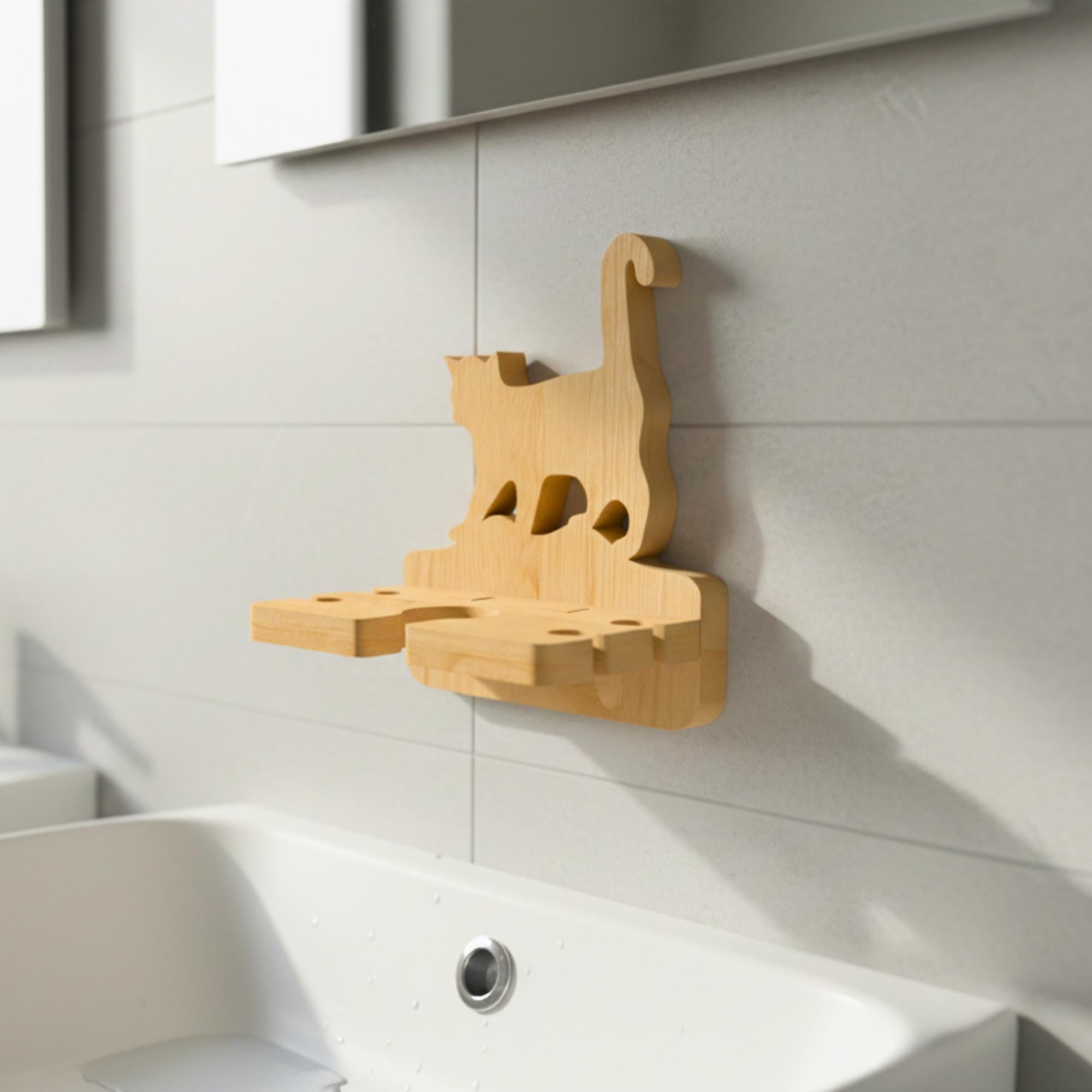 Pet-Themed Toothbrush Holder CNC Files, Dog and Cat Design, Custom Text, DXF and STL Digital Download image 5