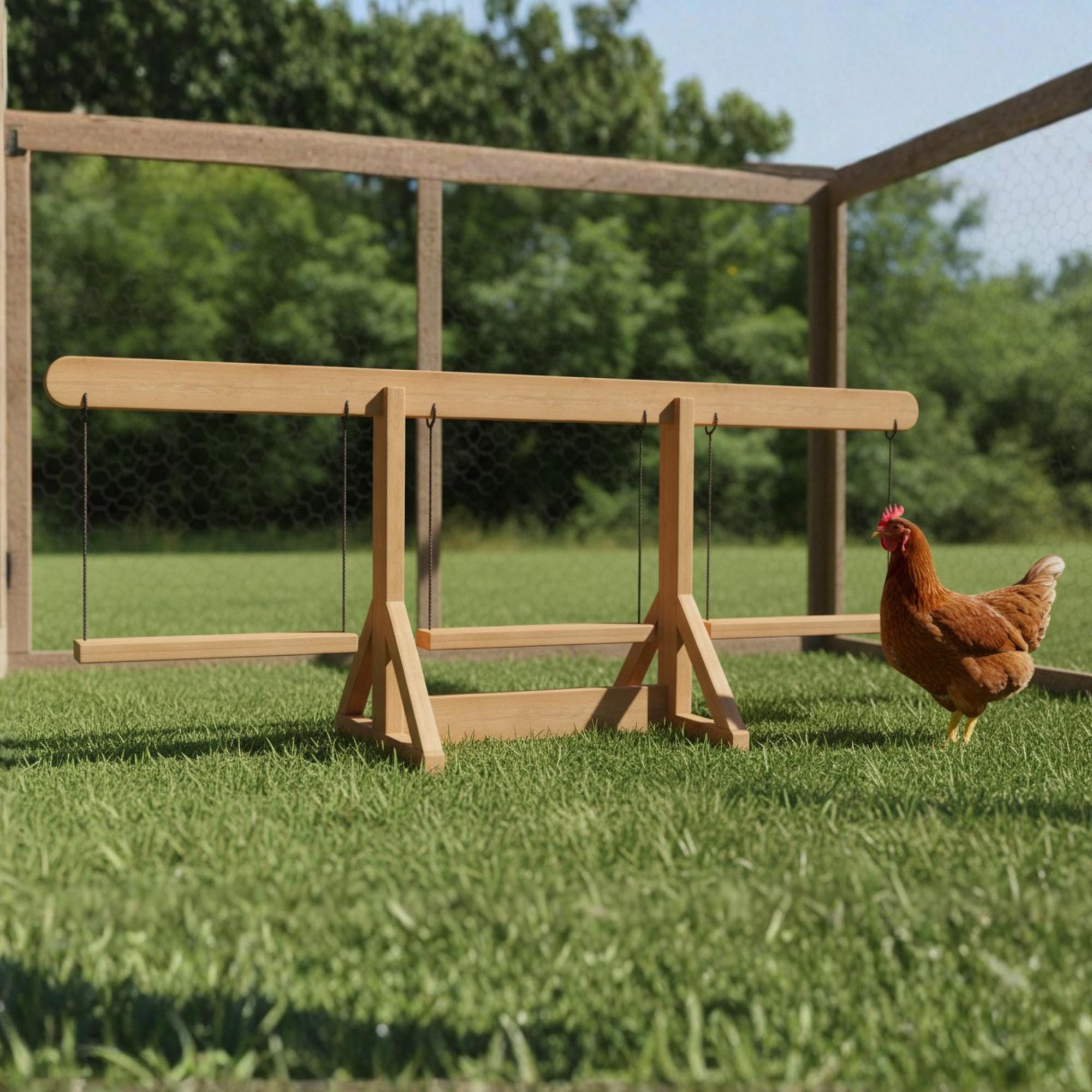 Chicken Swing Set Plans with 3D STL File, Easy Backyard Poultry Perch and Enrichment DIY PDF Download