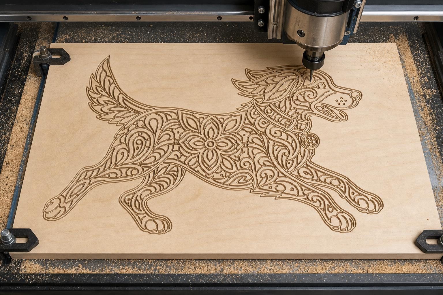 Dog SVG DXF Bundle, 4 CNC Router and Laser Cut Files image 4