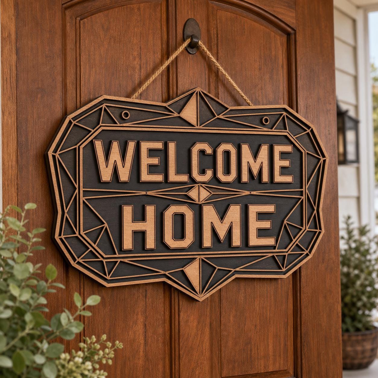 Welcome Home Sign Front Porch Welcome Sign Cut File Bundle SVG DXF Bundle, 4 CNC Cut Files for Laser, Router, Glowforge, Cricut