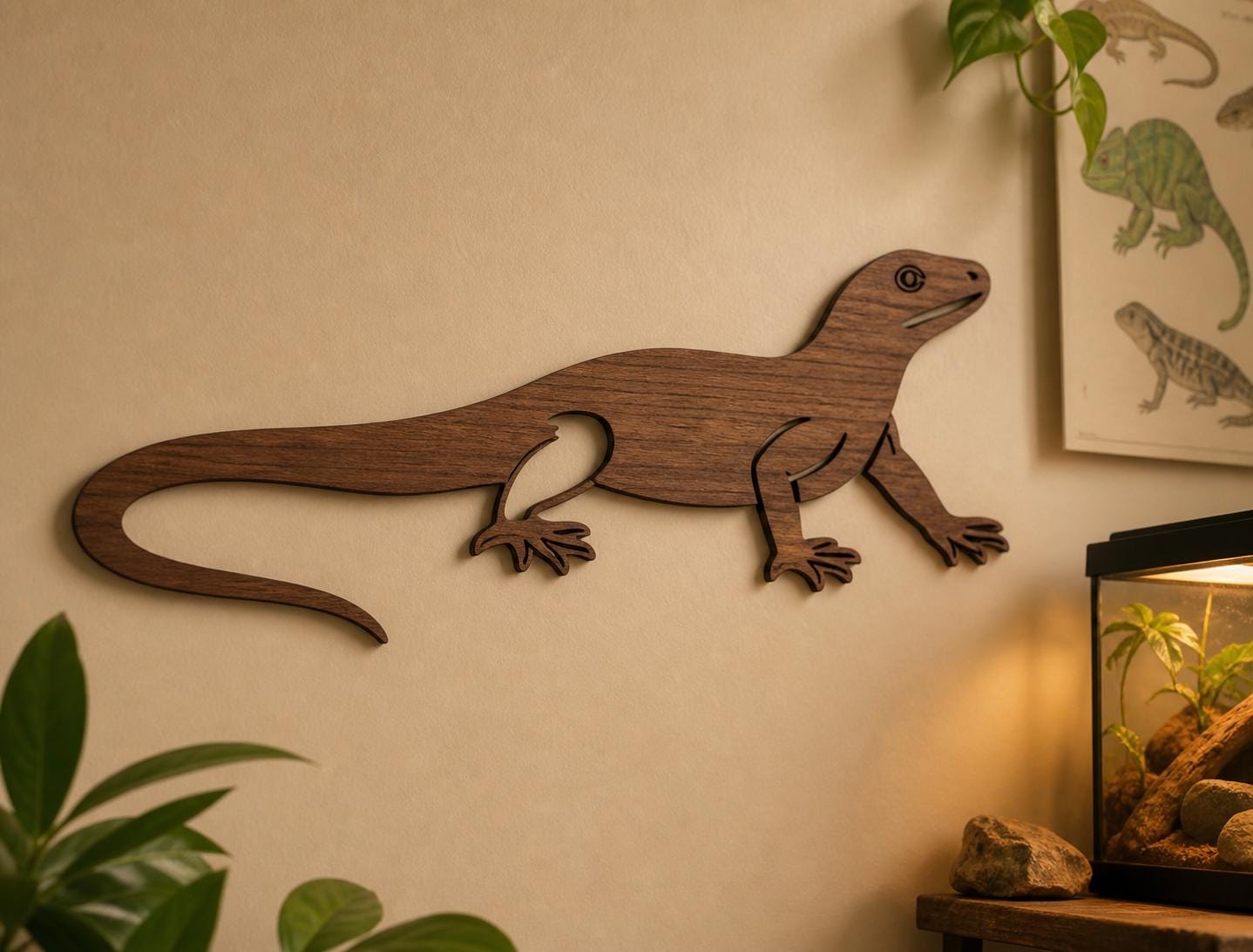 Lizard SVG DXF Bundle, CNC Router and Laser Cut Reptile Wood Sign Files