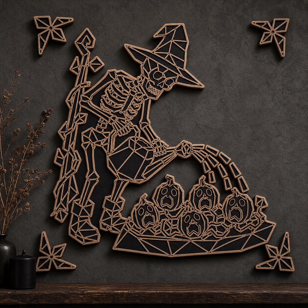 Gothic Skeleton Decor SVG DXF Bundle, 4 CNC Laser Cut Files image 3