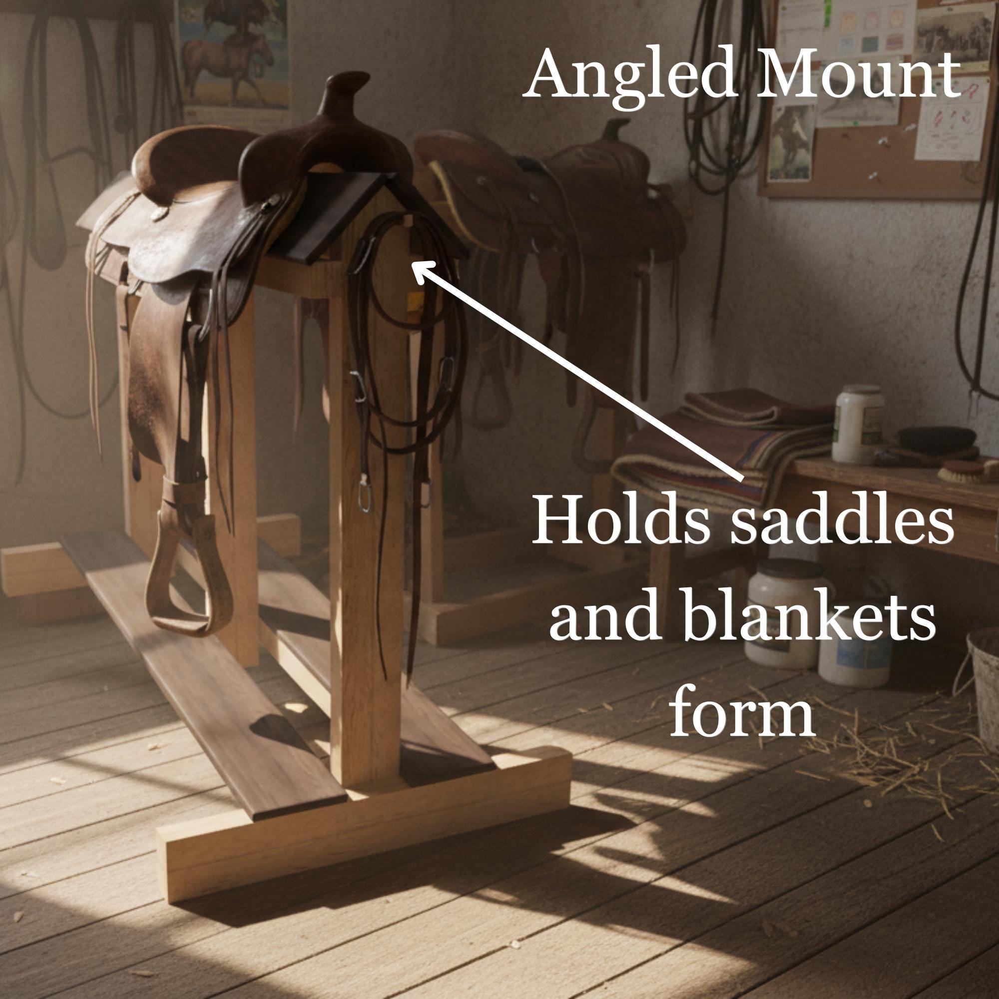 Saddle Stand Plans 52-Inch, DIY Horse Tack & Saddle Storage Rack, Barn Tack Room PDF Digital Download image 5