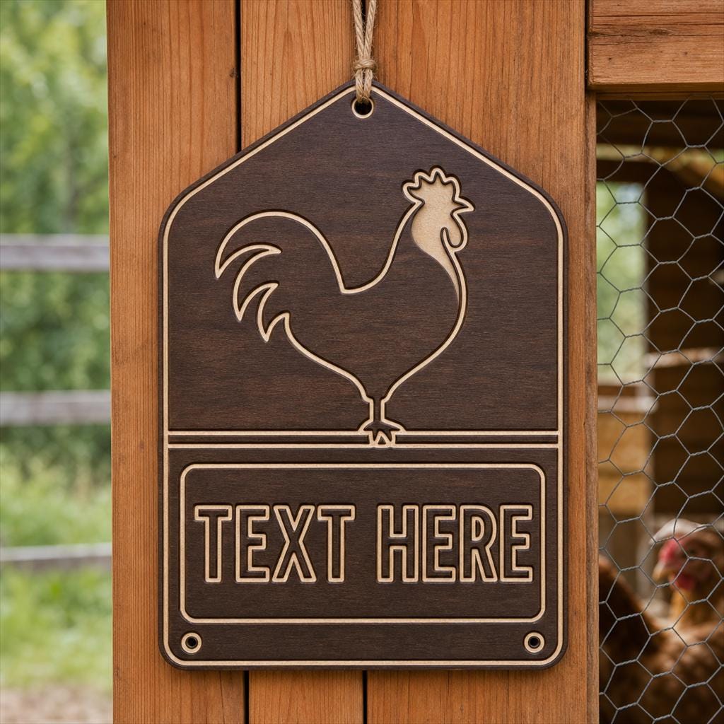 Chicken Coop Sign SVG DXF Bundle, 4 CNC Laser Cut Files
