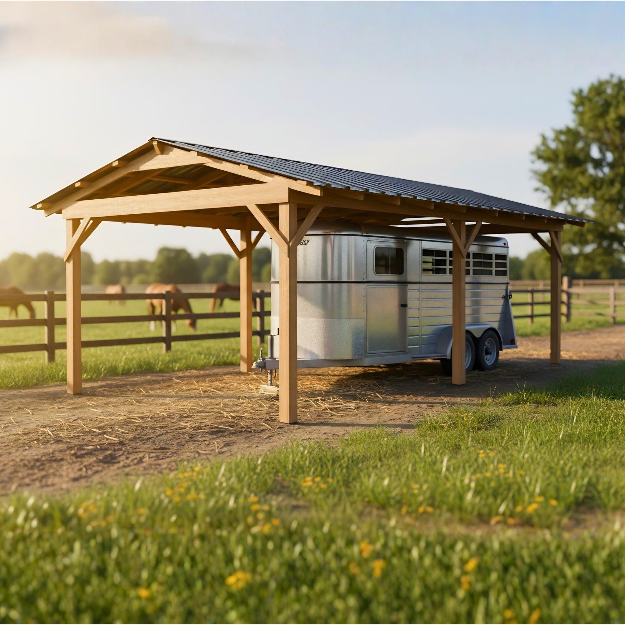 Carport Plans PDF, RV Trailer and ATV Shelter Build Guide, Budget Outdoor Storage Blueprint Download