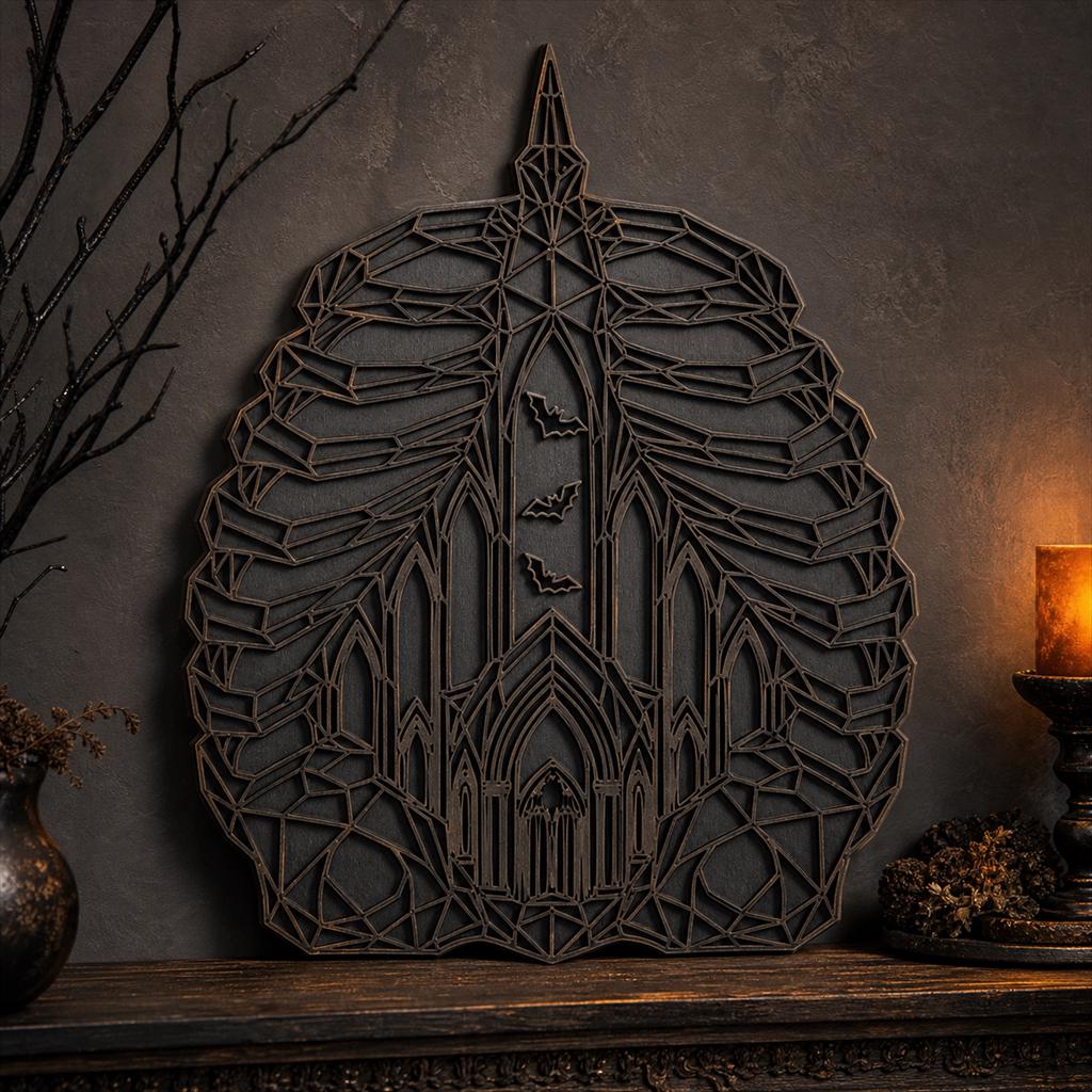 Gothic Skeleton Decor SVG DXF Bundle, 4 CNC Laser Cut Files image 5