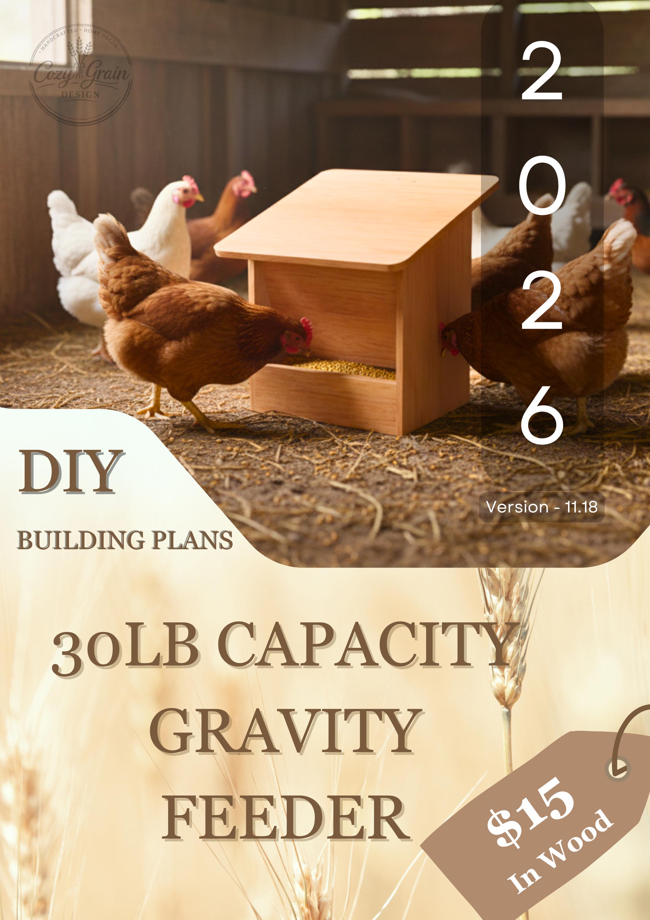 Outdoor Animal Feeder Plans, Gravity-Fed Weatherproof Design with DXF and STL Files, Digital Download image 2