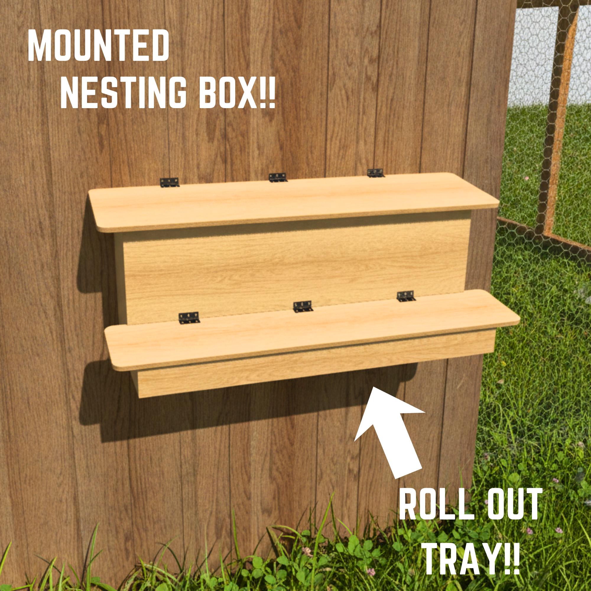 Coop-Mounted Roll-Out Nesting Box CNC Files, DXF STL Router Plans for Clean Egg Collection image 2