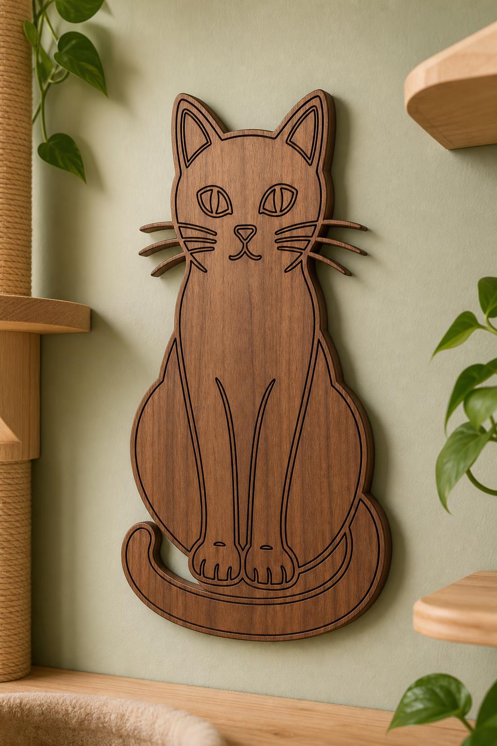 Cat SVG DXF Bundle, 4 CNC Router and Laser Cut Wood Cat Designs