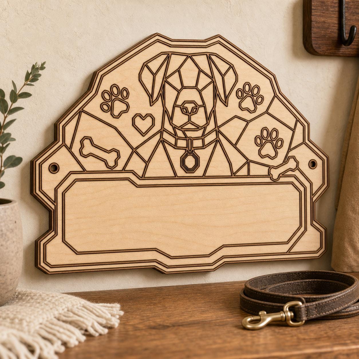 Dog Frame Sign SVG DXF Bundle, 4 CNC Cut Files for Laser, Router, Glowforge, Cricut