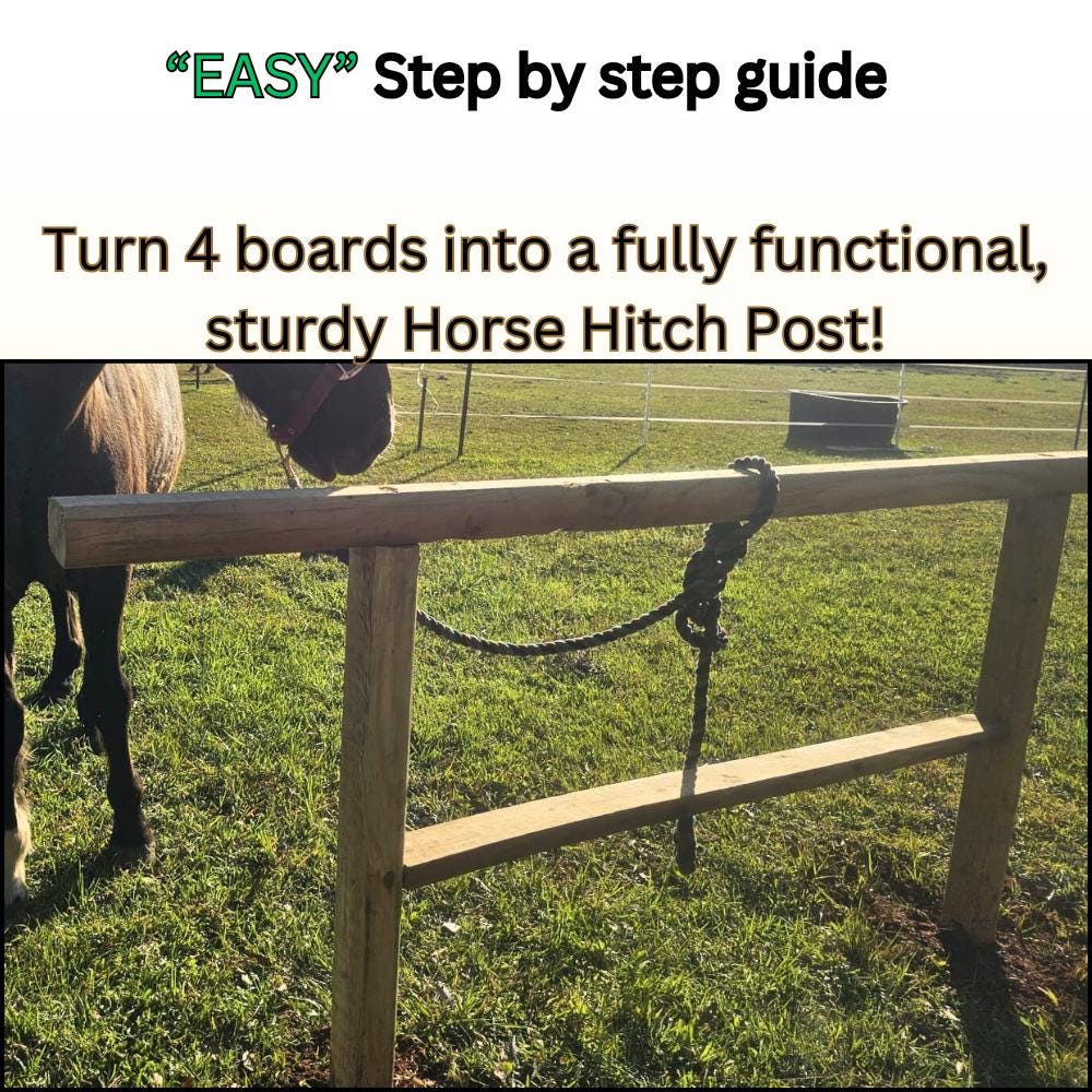 Horse Hitching Post Plans 8-Foot, DIY Western Ranch and Barn Tying Rail, PDF Digital Download image 4