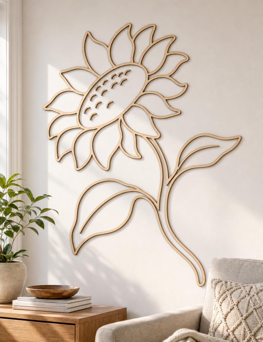 Floral Wall Art DXF SVG Bundle, 4 CNC Cut Files, Laser Engraving, Router, Glowforge, Cricut, Digital Download